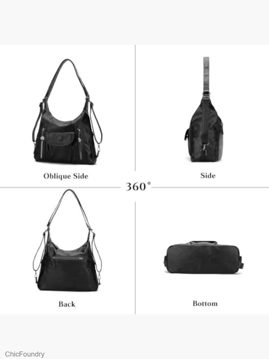 PU Leather Large Capacity Tote Bag with Shoulder Strap Backpack main image 5